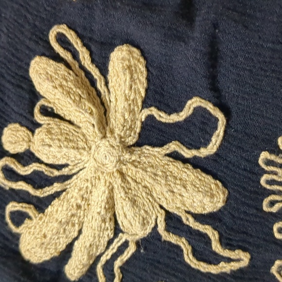 Free People Sky Fall Embroidered black mini Dress  / tunic  size M - Picture 10 of 10